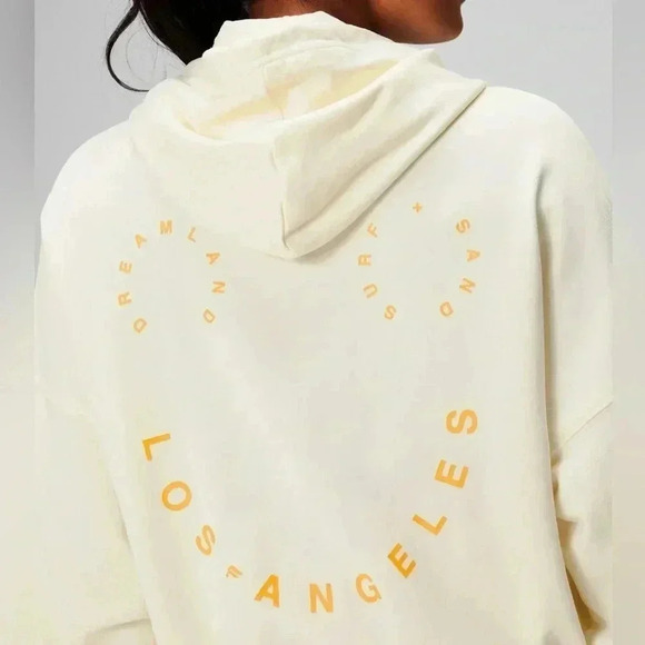 Fabletics Lightweight Terry Shrunken Hoodie size XL Colour: Cream/Graphic - Picture 7 of 13